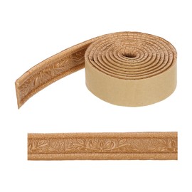 HARFINGTON 3D Wall Edging Self-Adhesive 90"x1.57" Flexible Peel and Stick Molding Trim for Wall Mirror Door Wardrobe Gap Sealing Frame Lines, Copper