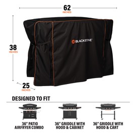 Blackstone 5460 Patio Series 36" Griddle/Grill Cover, Weather-Resistant 600D Polyester, Black - 62" L x 25" W x 38" H
