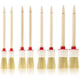 8 Pieces Wooden Stencil Brushes,Natural Bristle Stencil Brushes Set for Art Painting,4 Sizes Round Bristle Brush for Acrylic Oil Watercolor Art Painting Stencil Project DIY Craft