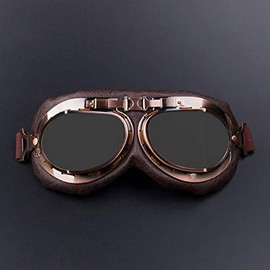 Riloer Motorcycle Goggles Retro Wind and Sandproof Sport Offroad Motorcycle Kart Goggles Transparent