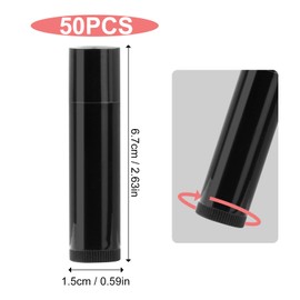 Empty Lipstick Sleeves, Pack of 50, Empty Lipstick Tubes, Empty, Transparent Lip Care Tube, DIY Lip Balm Tubes Container for Lip Gloss, Lip Balm, White