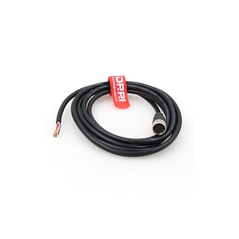 DRRI M12 8-Pin Female Sensor Plug to Fly Line Waterproof