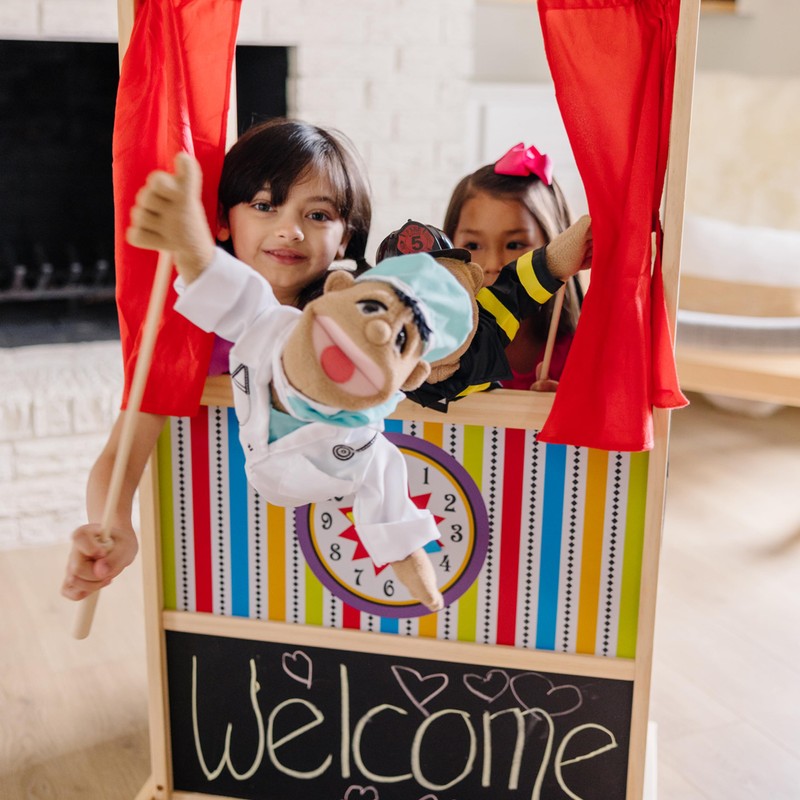Melissa & Doug Deluxe Puppet Theater - Sturdy Wooden Construction,