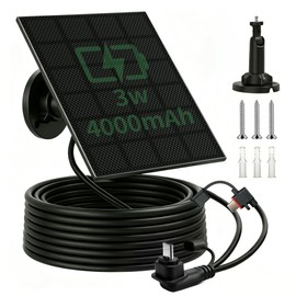 Solar Panel Charger for Blink Camera with 4000mAh Battery 24/7 Power