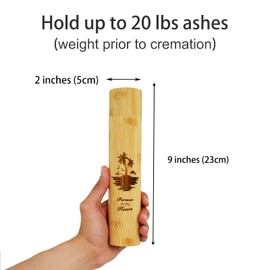 Set of 2 Small Bamboo Scattering Urn Tube for Human Ashes, ECO Friendly Bamboo Spreading Cremation Tube Urn for Human Pet Ashes(Ocean Sunset)
