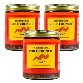 CHILE CRUNCH, A Crunchy All Natural Spicy Condiment HOT 5.5 Jar, 3 Pack