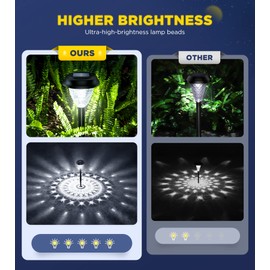 ornesign Ultra Bright Solar Outdoor Lights Decorative 10 Pack, 100% Faster Charge Solar Pathway Garden Lights Up to 12H Auto On/Off, Solar Lights Outdoor Waterproof for Walkway Yard Lawn (Warm White)