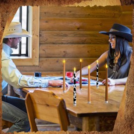 Conelist 6 Pcs Western Cowboy Flameless Taper Candles LED Battery Operated Electric Fake Candles for Cowboy Party Supplies Western Birthday Home Bedroom Decor (Batteries Not Included)