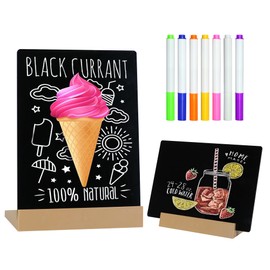 DWOOKE 2 Pack A5 Chalkboard 15x21cm Mini Chalkboard Signs with Plastic Stand Double-Sided Blackboard for Kids Kitchen Menu Board Chalkboard Sign for Decor Business Wedding