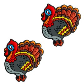 TCHARIRY Turkey Shoe Charms - Autumn & Thanksgiving Decoration Charms Gift for Boys Kids Teens and Adults - Set of 2 (C1)