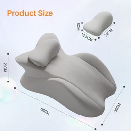Memory Foam Ergonomic Prone Reading Wedge Pillow Light Gray