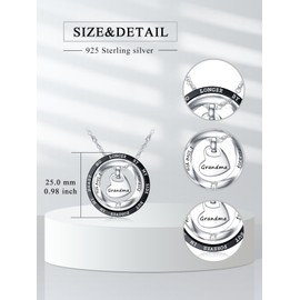 Flpruy Cremation Urn Necklace for Ashes 925 Sterling Silver Grandma Cremation Jewelry for Ashes Keepsake Heart Memorial Jewelry Ashes Necklace for Grandma