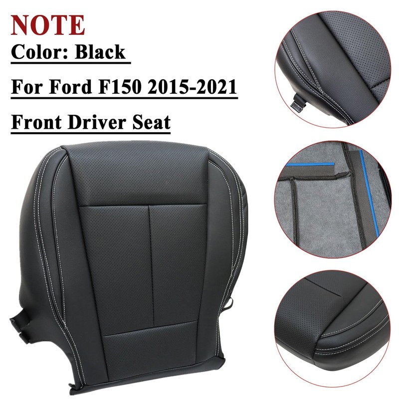 NLQR Front Driver Side Bottom Replacement Seat Cover Black Microfiber