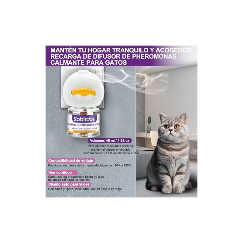 Kit de Difusor de Feromonas Calmantes para Gatos 6 en