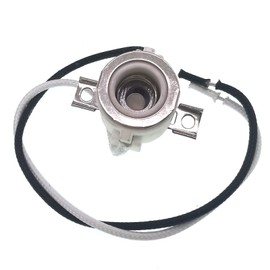 JNXQWE E11 Mini Candelabra Ceramic Screw Lamp Holder Base Socket,2-Pack Can Halogen Socket,E11 Lampholder with 8inch Leads 1000W,250V (with Two Hole Mount,Side Wired)