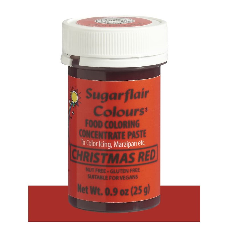 Sugarflair Food Coloring Concentrate Paste, 25 Grams Christmas Red