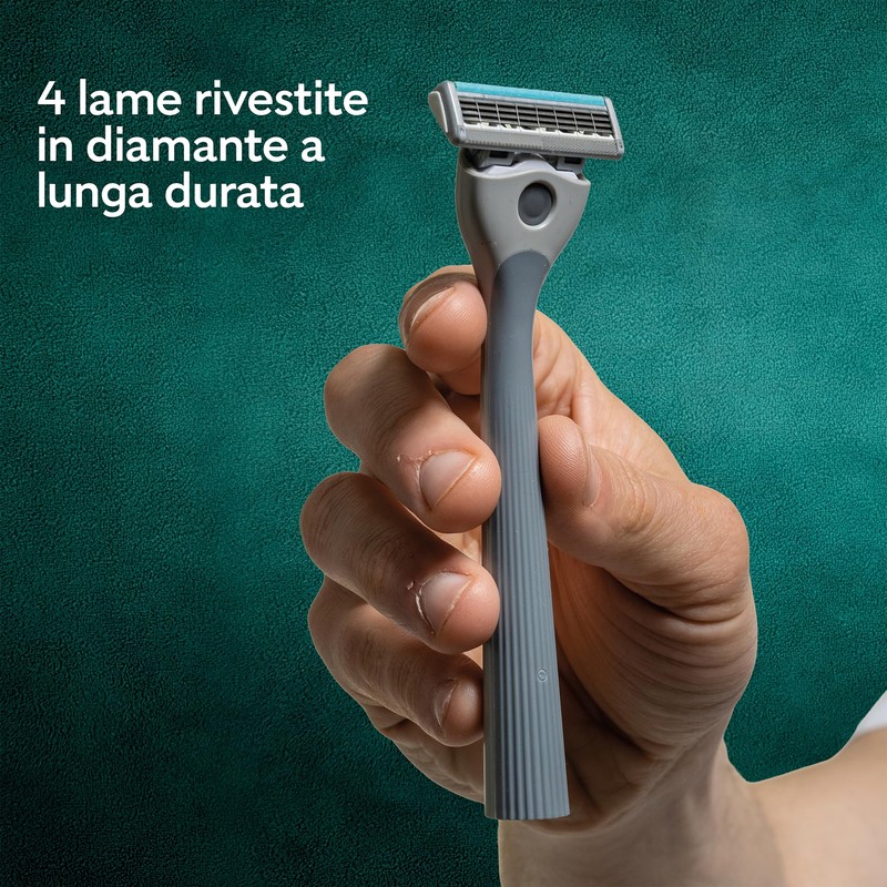 Wilkinson Sword Quattro, rasoio da uomo, formato convenienza, 4 lame