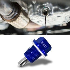 UZZH M14x1.5 Magnetic Oil Drain Plug, Aluminum Oil Pan Drain Plug Repair Kit with Crush Washer Gaskets, Oil Drain Nut Bolt for Most Ford, GM, Hyundai, KIA, Accord, Civic, Odyssey, Motorcycles (Blue)