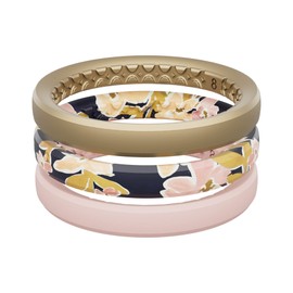 Groove Life Stackable Blush Ring - Breathable Silicone Wedding Rings for Women, Lifetime Coverage, Unique Design, Comfort Fit Ring - Size 10