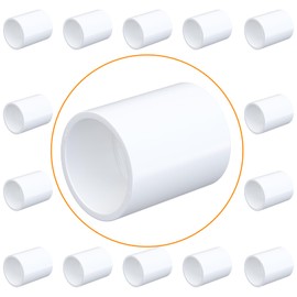 mychoiii 20 Pack White 1 inch PVC Pipe Coupling Adapter Pipe Fitting Connector, Socket x Socket, Furniture Build Grade SCH40 PVC Pipe Slip Socket Connectors for Home or Industrial Use