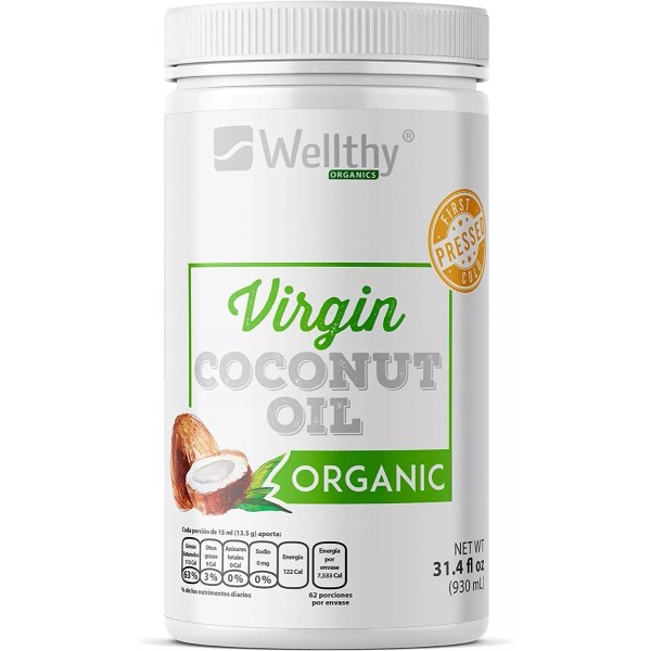 Wellthy Aceite De Coco Virgen Orgánico 930 Ml Wellthy Prensado