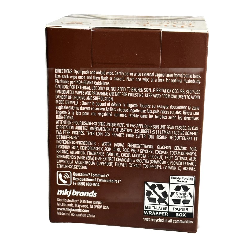 Just for Her Flushable Cleansing Wipes Coconut Water Individually wrapped