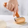 Pack of 2 Rolling Pin, Wooden Rolling Pin with Wheels,