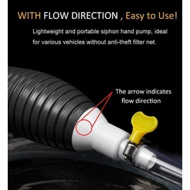 Pack of 2 15 mm Fuel Hand Pump Transfer Pump Large Flow Fuel Transfer Manual Fuel Pump Pump Ball for Car Motorcycle Petrol Diesel Universal Emergency Pump with Two Size Clips