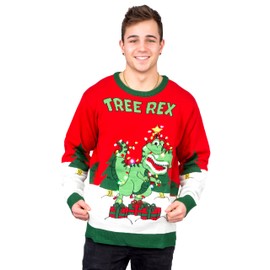 Light Up Ugly Christmas Sweaters for Mens and Womens Funny Holiday Pullover with LED Lights