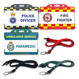 Emergency Services Roleplay Children's Novelty ID Card & Lanyard - Police, Paramedic & Fire Fighter Role play - Pretend Play - Imaginary Play