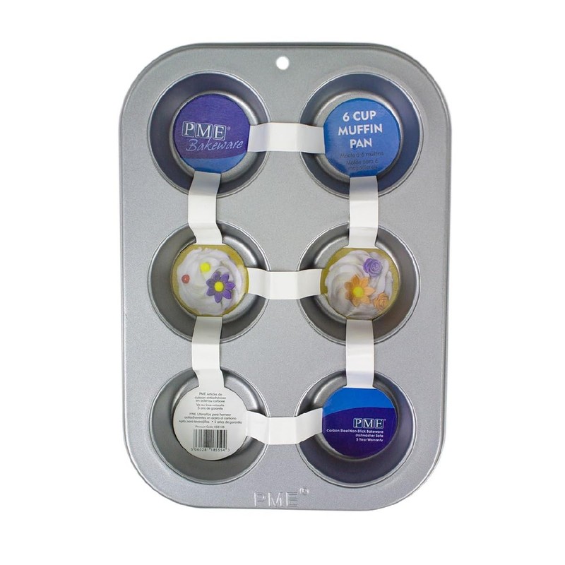 PME Carbon Steel Non-Stick 6 Cup Muffin Pan