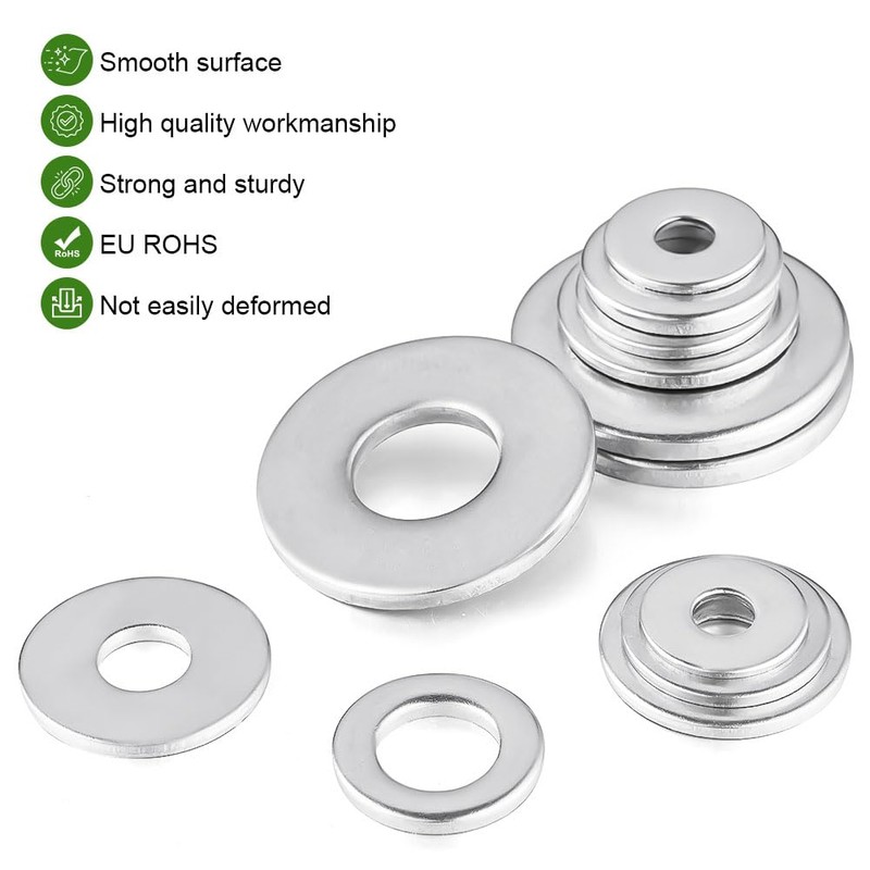 Flintronic Washers M5, Pack of 100 Flat Locking Washers, 304