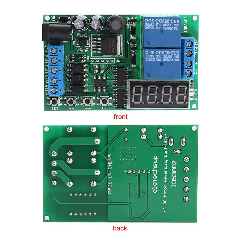 Cunyuer 5-24V Motor Forward/Reverse Controller, Motor Controller Board, Timing Delay