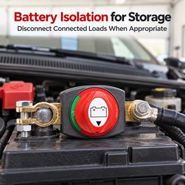Top Post Battery Disconnect Switch – 12–48V DC Negative Terminal Manual ON/OFF Isolator