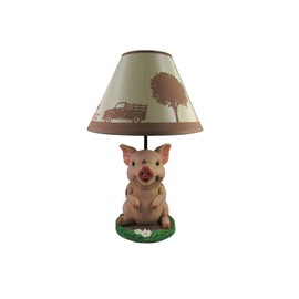 DWK Muddy Delight Decorative Farmhouse Pig Table Lamp