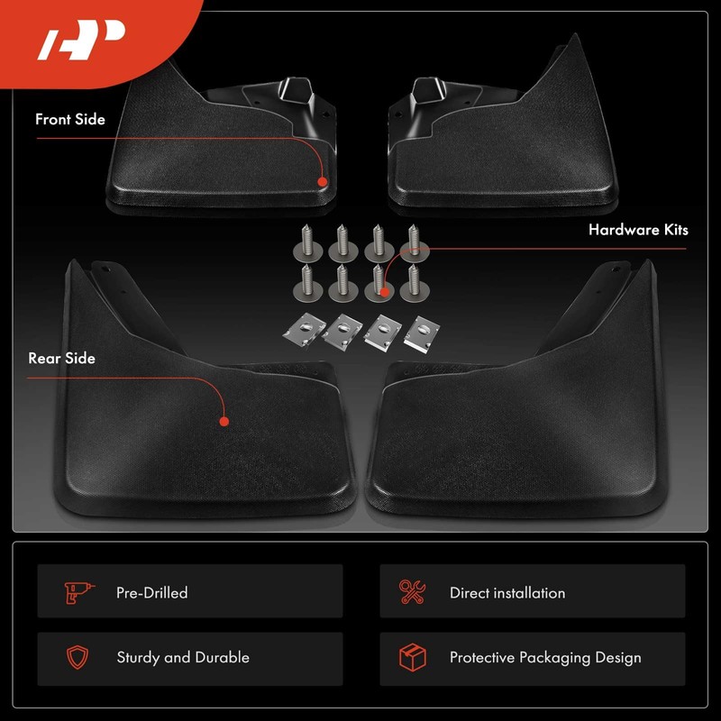 A-Premium Set of 4PCS Mud Flaps Splash Guards Mudguards Mudflaps