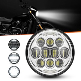 LX-LIGHT 80W 5-3/4 5.7 pulgadas faro LED con DRL compatible con Sportster Iron 883 1200 Dyna Street Bob FXDB