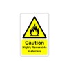 Safety First Display LTD Caution highly flammable materials sign -