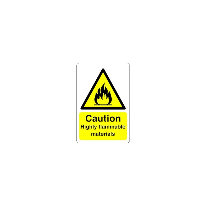 Safety First Display LTD Caution highly flammable materials sign -