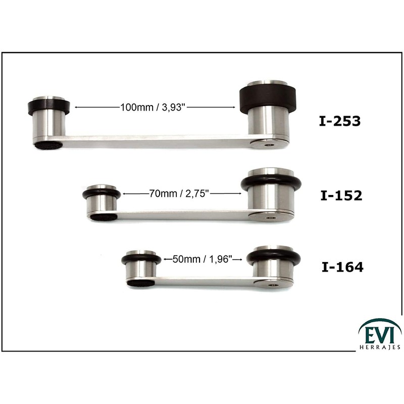 EVI Herrajes Doorstop with Swivel Retainer, for Door Thickness up