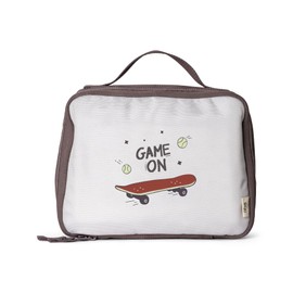 Citron- Insulated Square Lunch Bag for Kids School | BPA Free | Recycled PET material Lunch Bag (Game On)