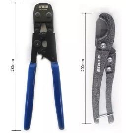 EFIELD Pex Cinch Clamp Crimping Tool Stainless Steel 3/8" to 1" With Pipe Cutter