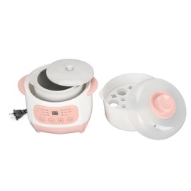 lvifloae Electric Stew Pot Appointment Timing Smart Prevent Dry Burning Cooker Ceramic Soup Pot for Home Kitchen Pink 1L Electric Stew Pot