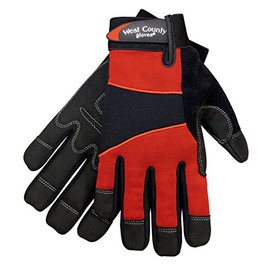 West County 013B/L Men's Gloves - Large, Brick, Work Gloves with Four-Way Spandex Backing, Adjustable Cuff