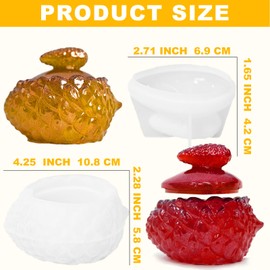 ZQYSING Resin Jar Molds, Christmas Pinecone Jar Resin Molds, Christmas Jar Silicone Molds with Lid for Epoxy Resin Casting Craft DIY Jewelry Candy Container Storage Jar Candle Jar