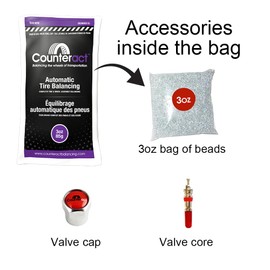 Counteract DIYTK3-4 Do It Yourself Tire/Wheel Balancing Beads Kit – All Trailers, (4) 3oz DIY Bead Bags, (4) Valve Caps and Cores, (1) Core Remover, Injector Bottle