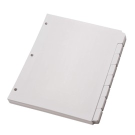 Oxford Write On Binder Dividers for 3 Ring Binder, 1/8 Cut Tabs, 3 Hole Punch Dividers in 8 Tab Sets, 80 Dividers, 10 Sets, White (89982)
