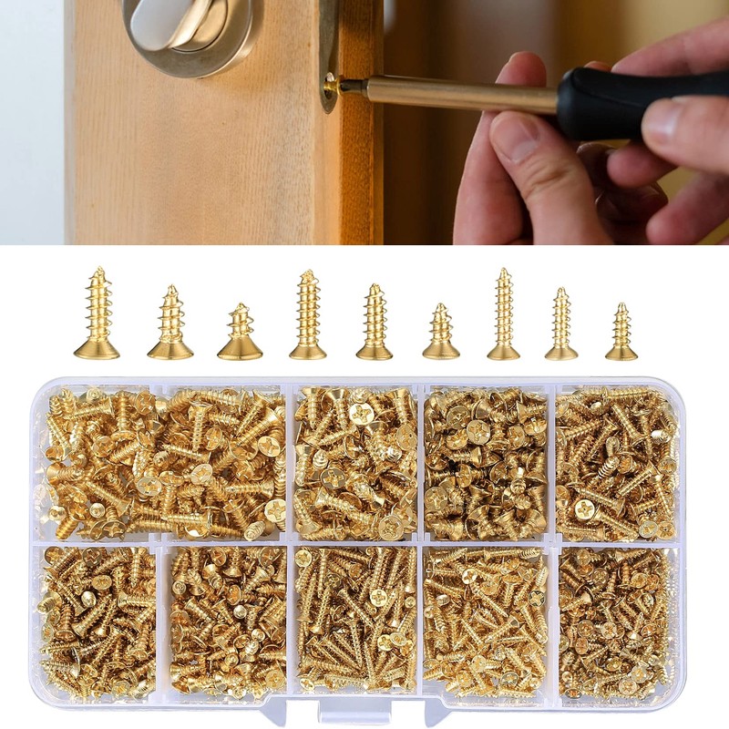 1080 Pieces Small Self-Tapping Screws, M2/M2.5/M3 Wood Screws, 6 mm/8