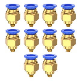 10 Pcs PC4-M6 Straight Pneumatic Fitting Connectors,Pneumatic Air Straight Quick Fitting,4mm Thread M6 Push to Connect for PTFE Tube 3D Printer Connector
