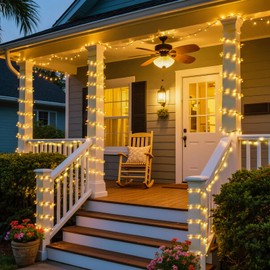 JMEXSUSS Solar String Lights Outdoor Waterproof, Total 66 FT 200 LED Solar Twinkle Lights Outdoor, Solar Christmas Light for Outside Tree Garden Yard Decor(Warm White)